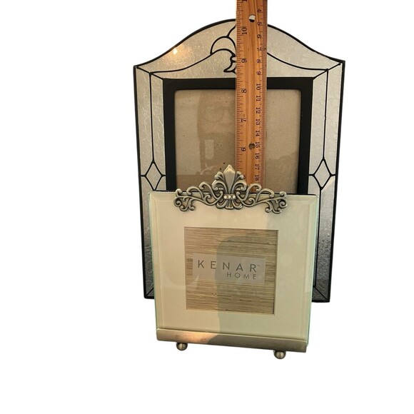 Lot of 2 Fleur-de-Lis Picture Frames Stained Glass French Country Style - Picture 14 of 16